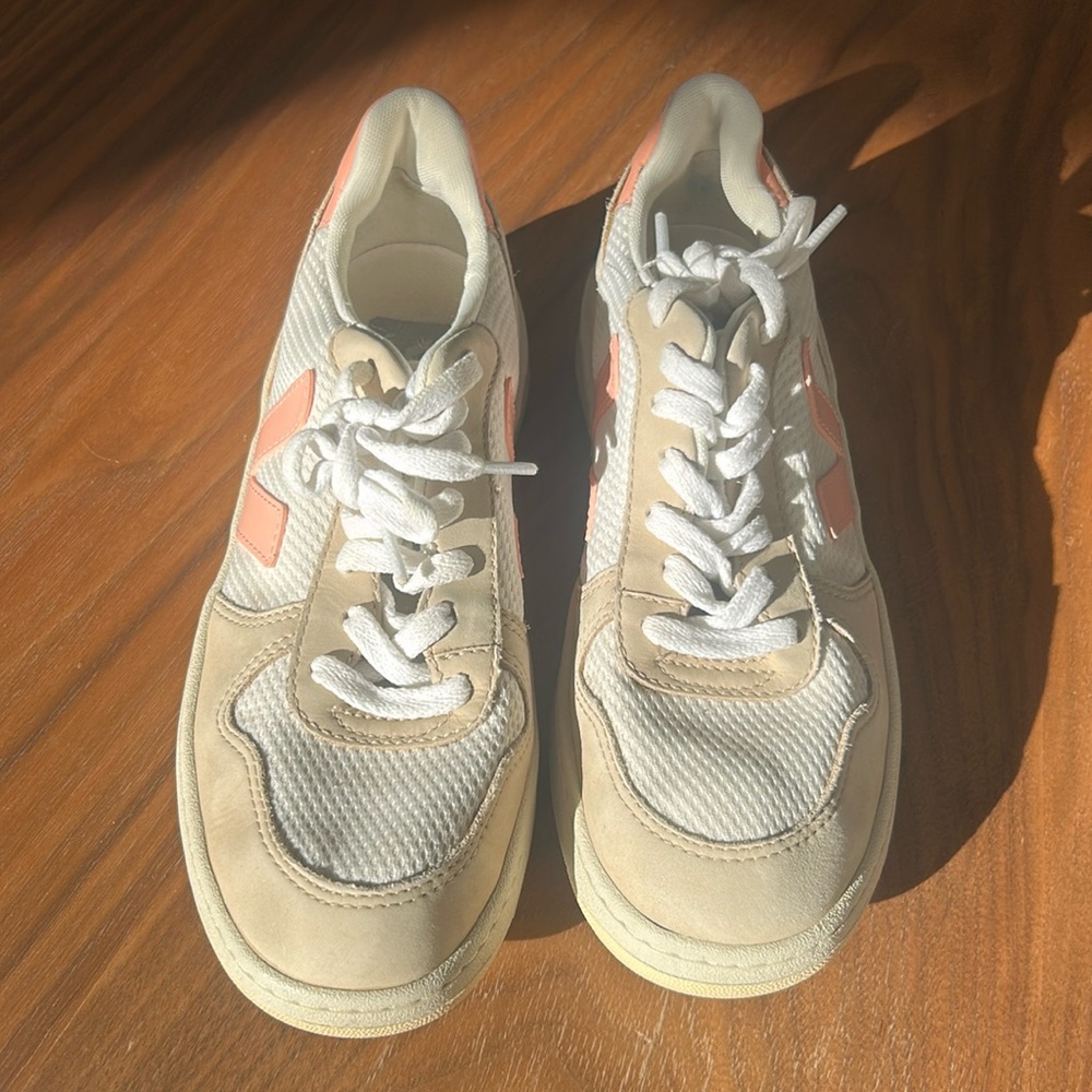 Veja Women's Sneakers in Cream and Coral